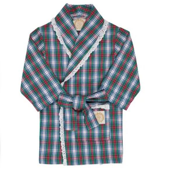 Girls lace trim tbbc Plaid robe - Picture 1 of 2